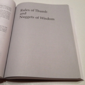 Section Title Page: Rules of Thumb and Nuggets of Wisdom